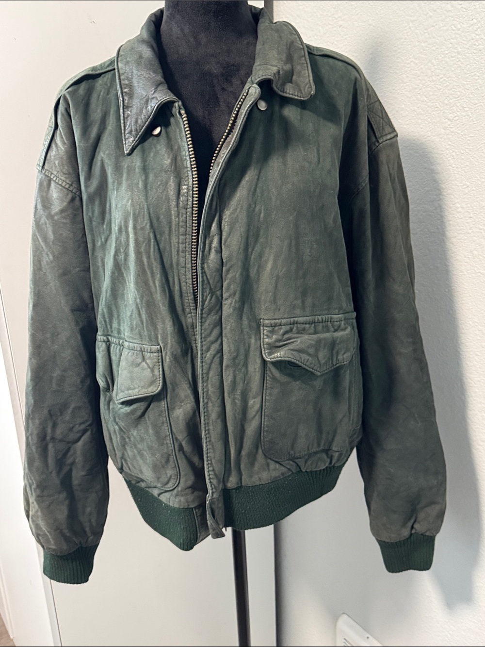 Adonna Olive Green Bomber Jacket with Front Pockets